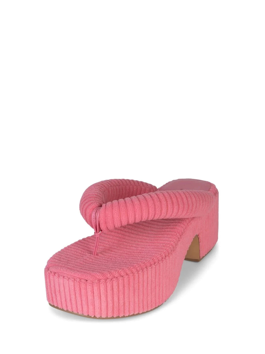 Jeffrey Campbell Luau-2 Platform Sandal in Pink Stripe Terry Cloth