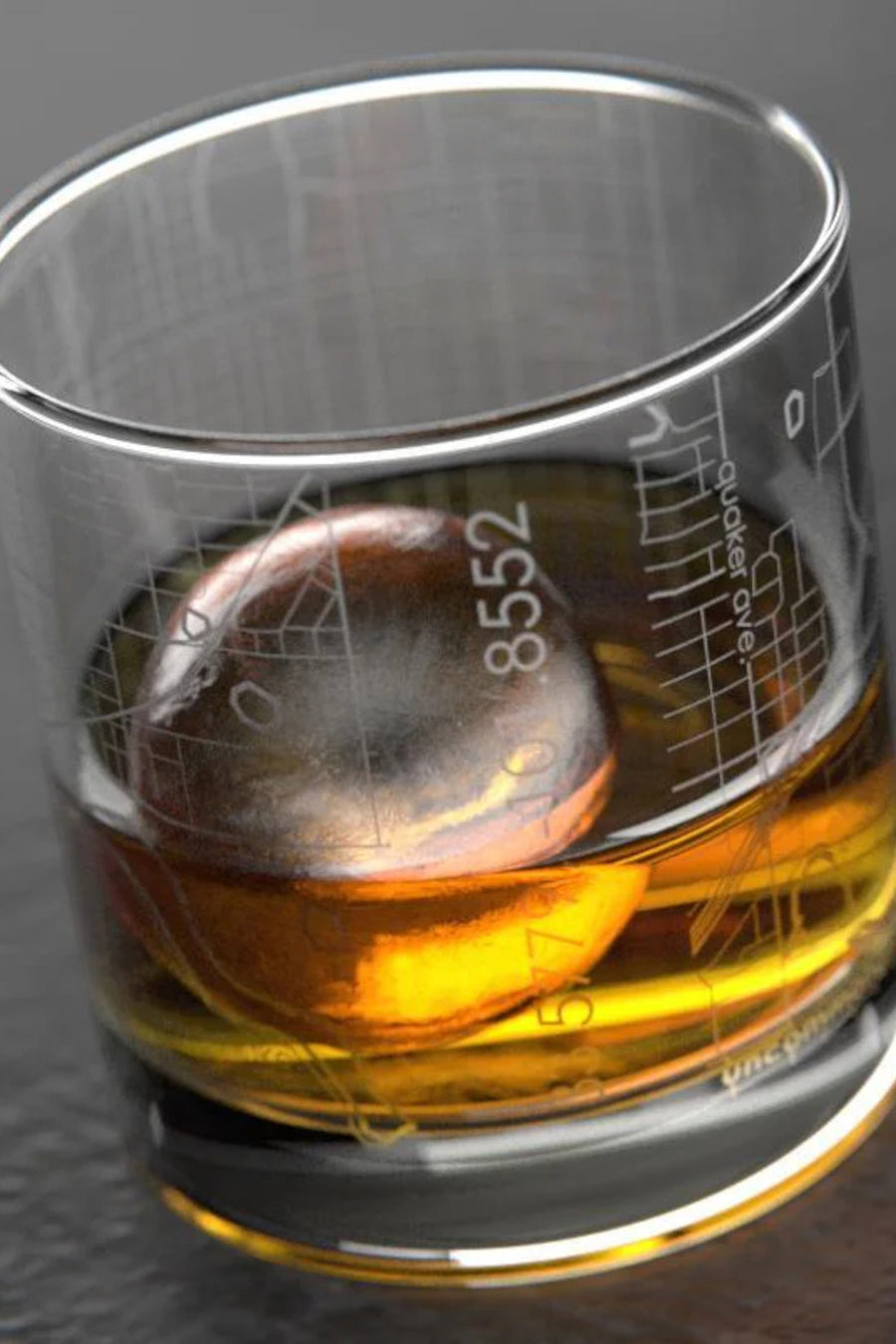 Lubbock TX Map Rocks Whiskey Glass – front view