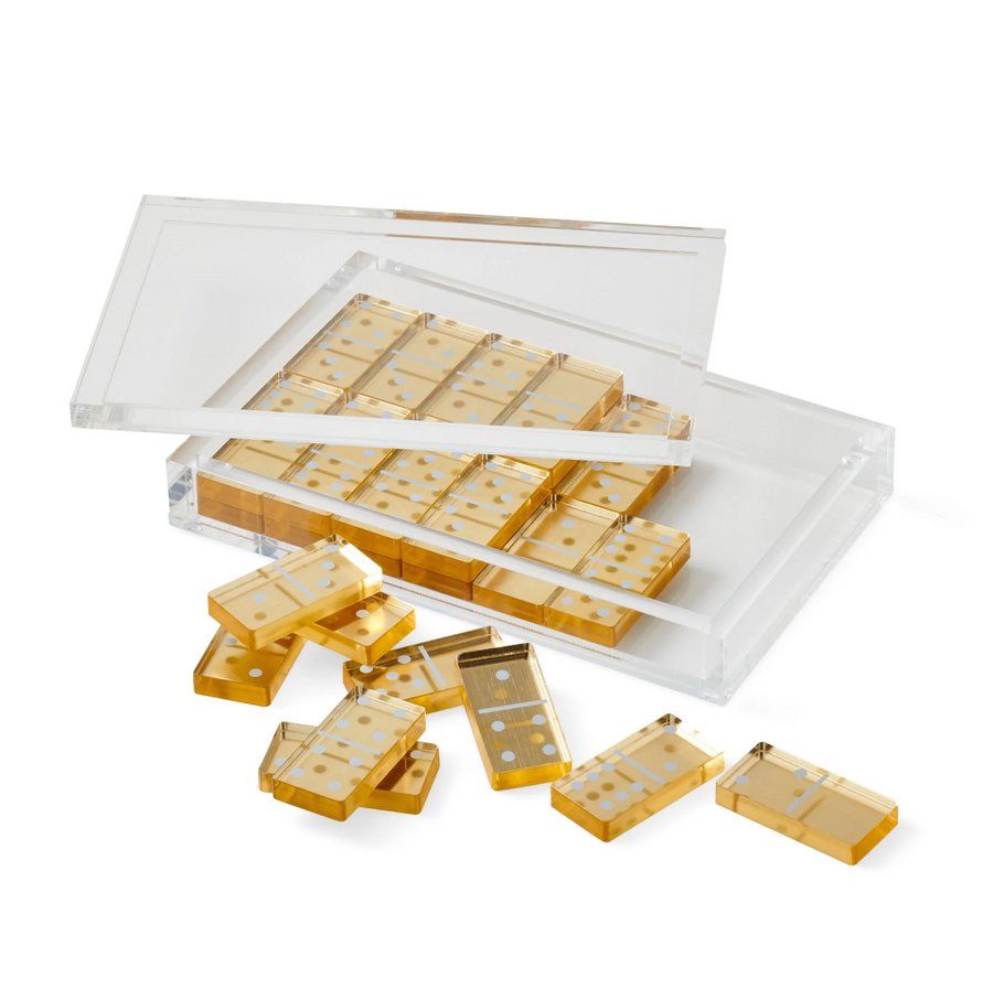Lucite Gold Domino Set – back view