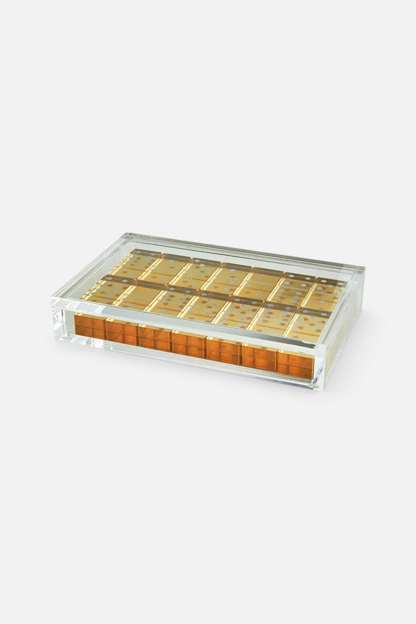 Lucite Gold Domino Set