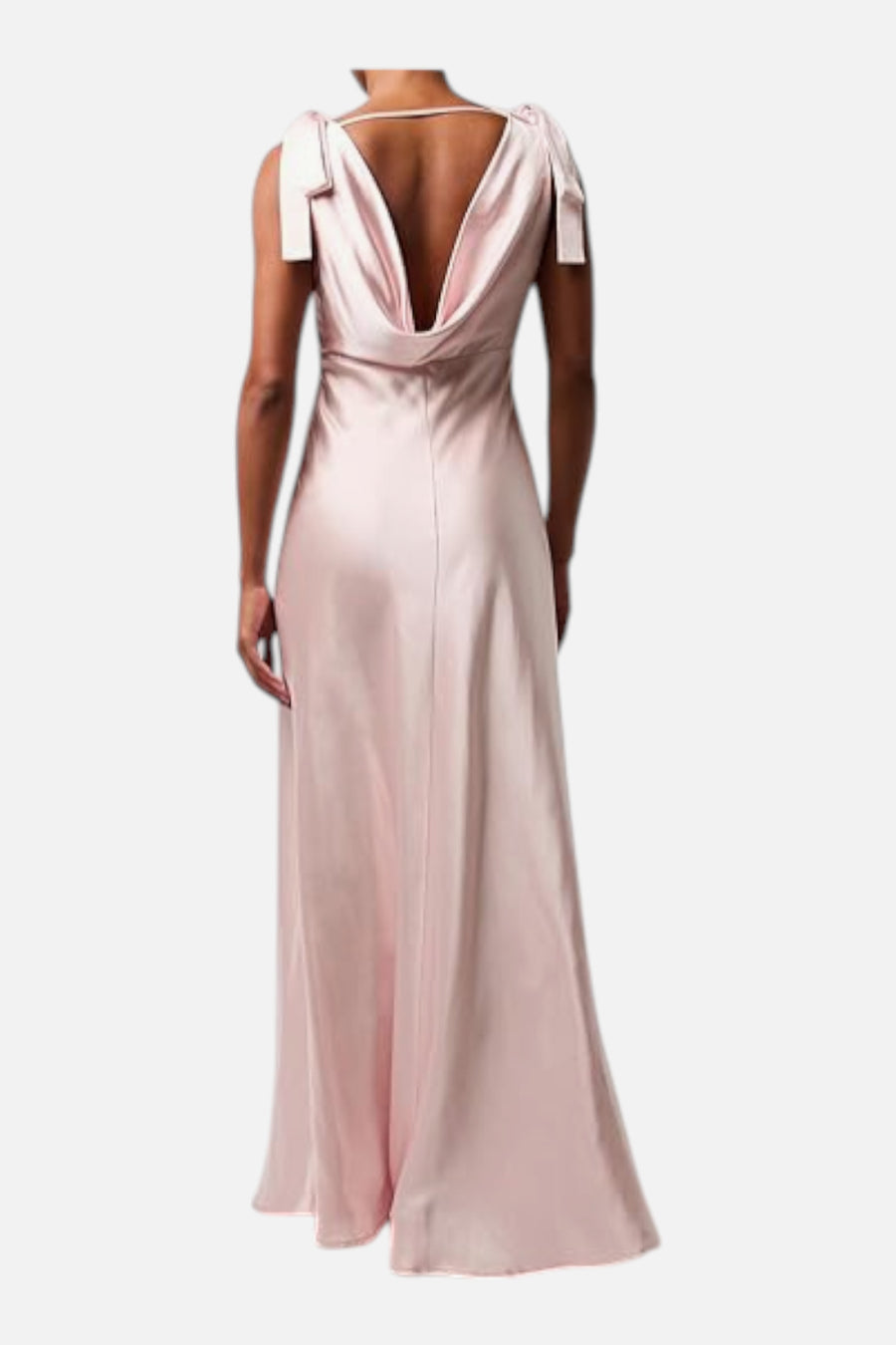 Lulus Henrietta Tie Strap Maxi Dress in Baby Pink – on model