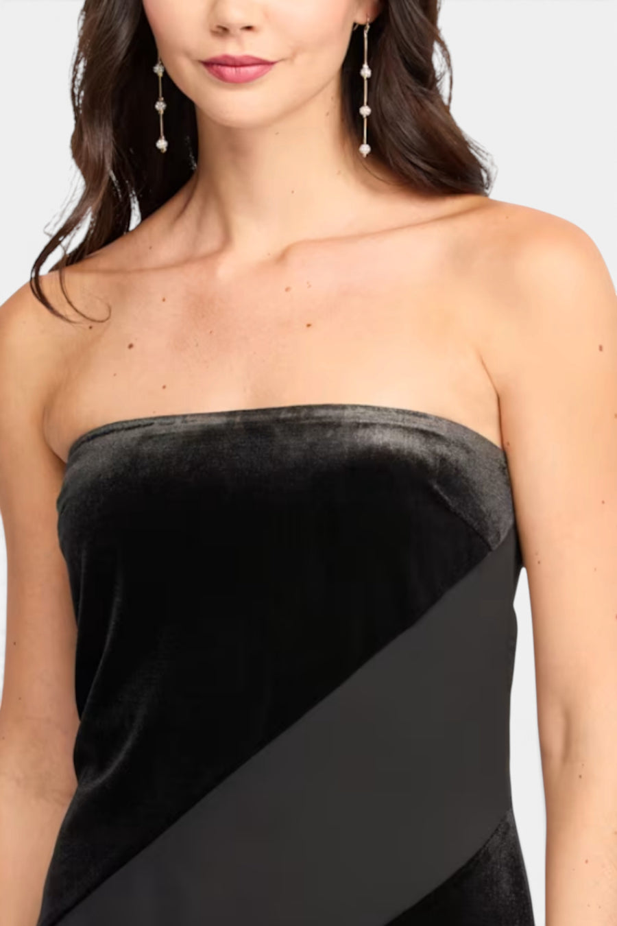 Lulus Surrey Velvet Striped Midi Dress in Black – side view