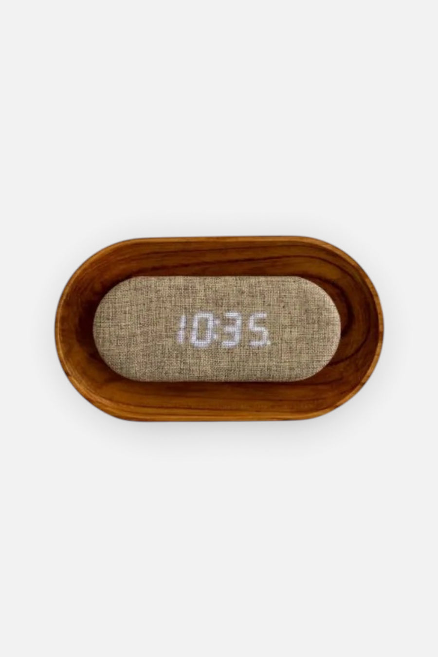 Lumos Oval Clock White Ash – front view