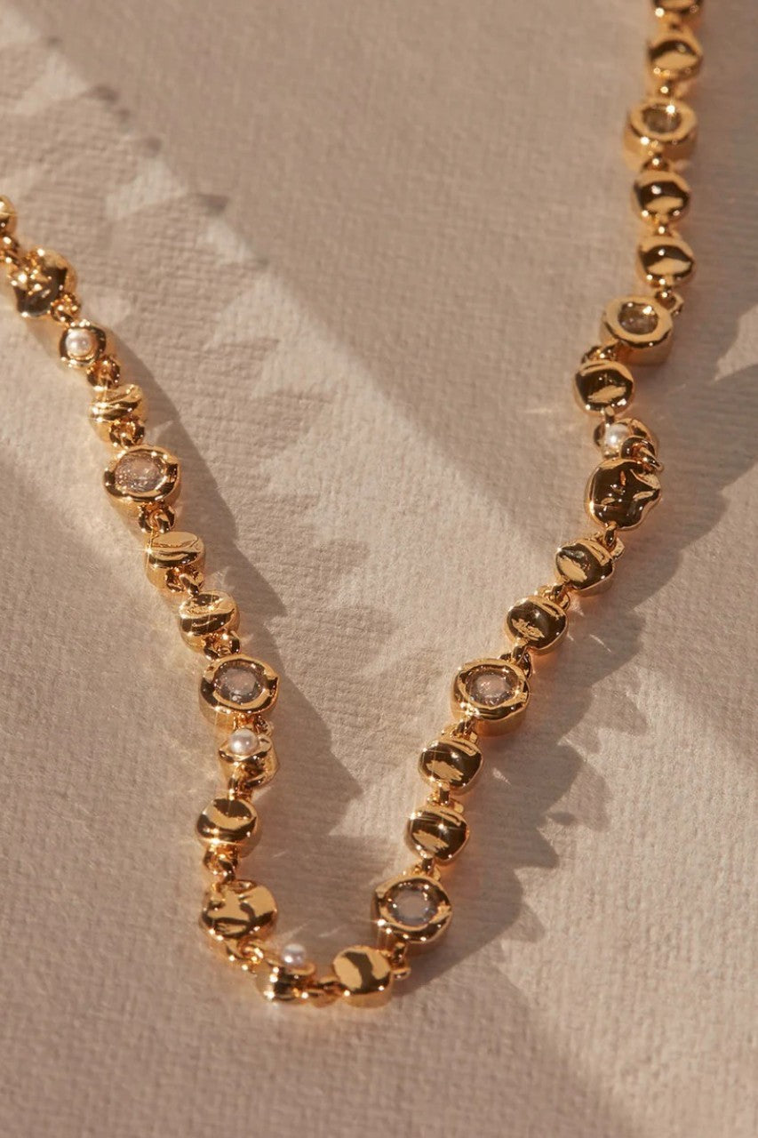 Luv Aj Eclectic Tennis Necklace Gold – back view