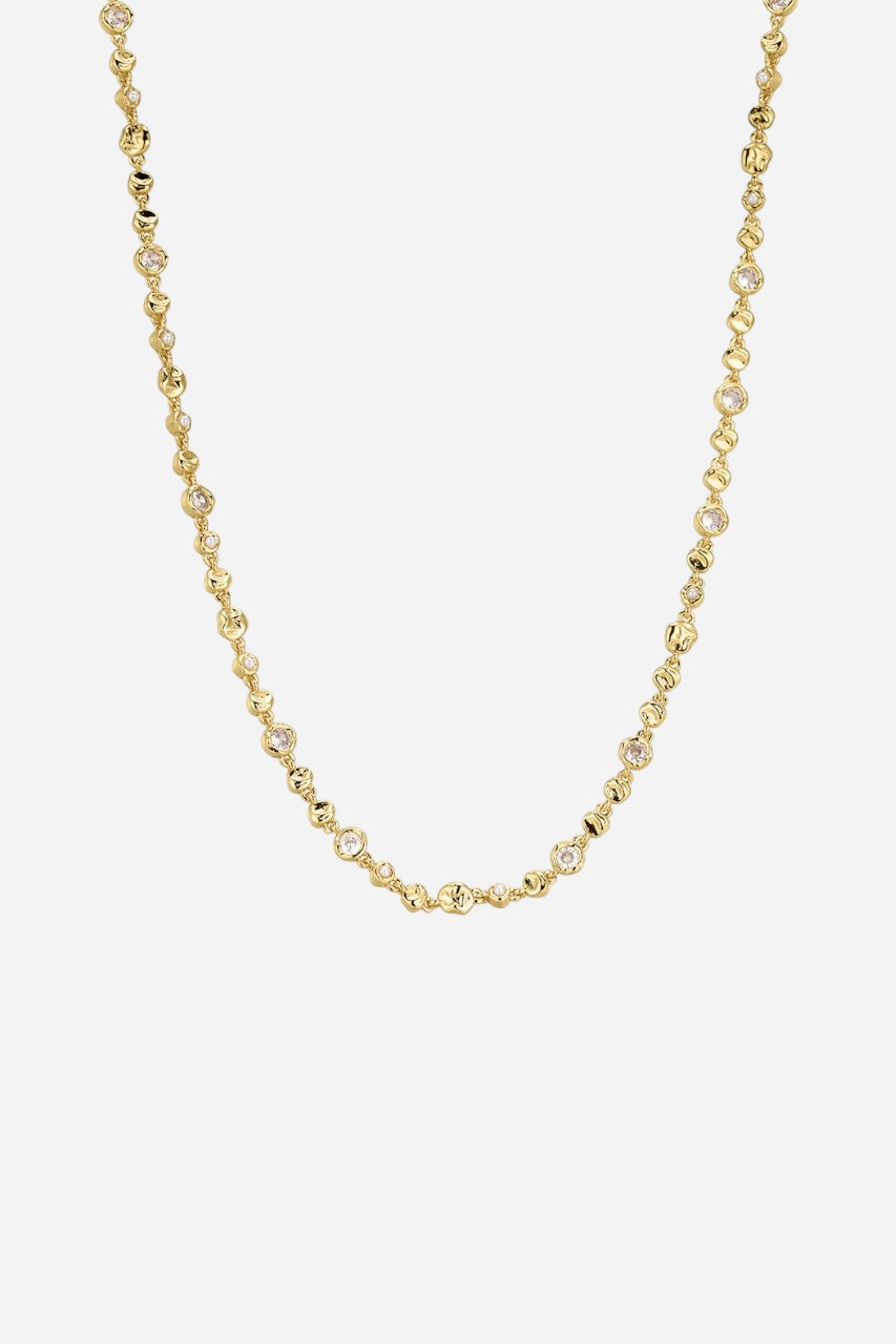 Luv Aj Eclectic Tennis Necklace Gold – front view