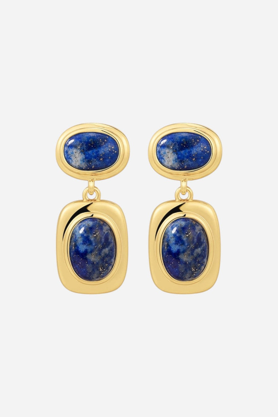 LUV AJ Lapis Double Studs in Gold – front view