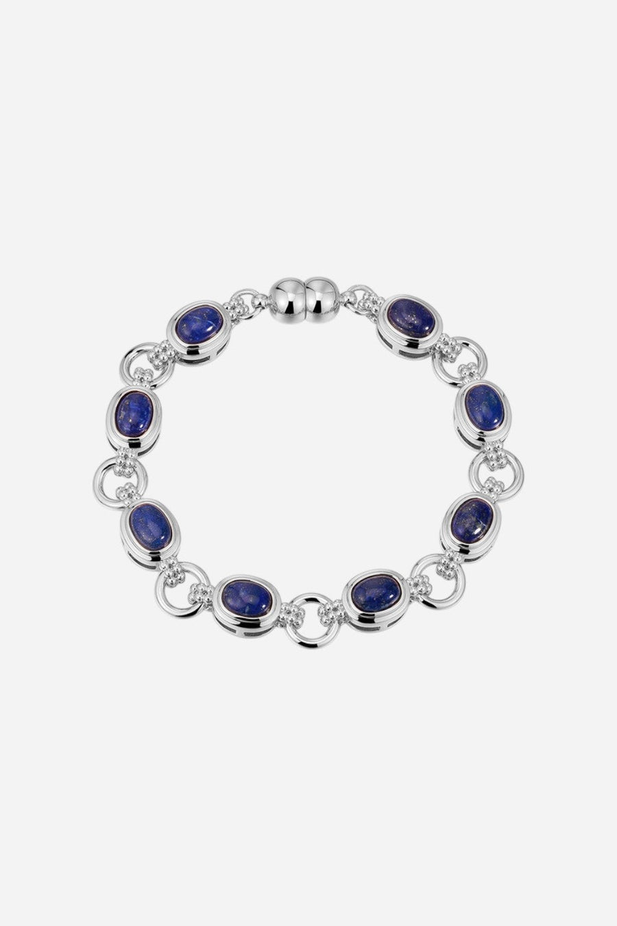 LUV AJ Lapis Link Bracelet in Silver – front view