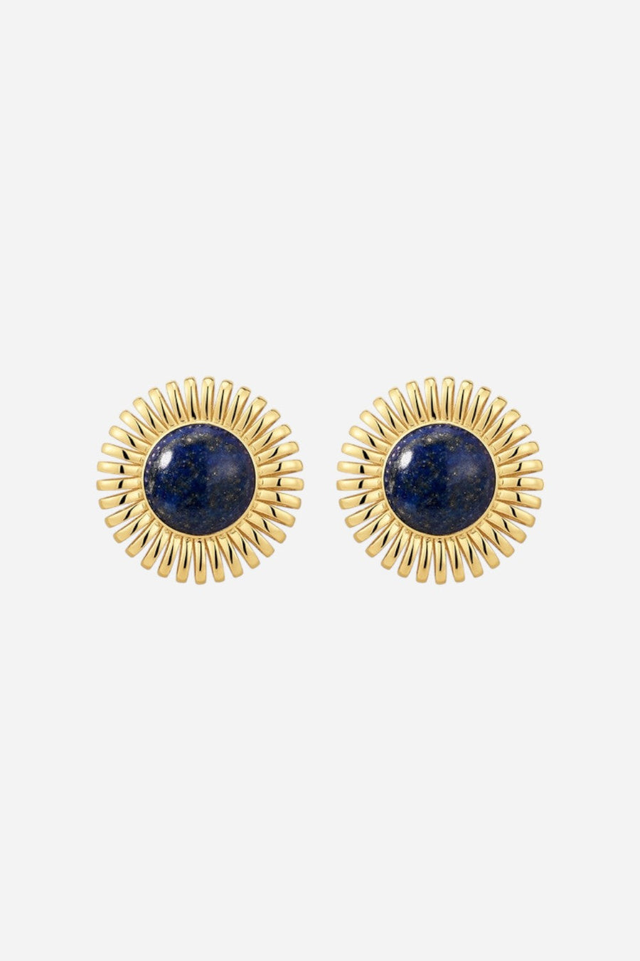 LUV AJ Lapis Spirale Studs in Gold – front view