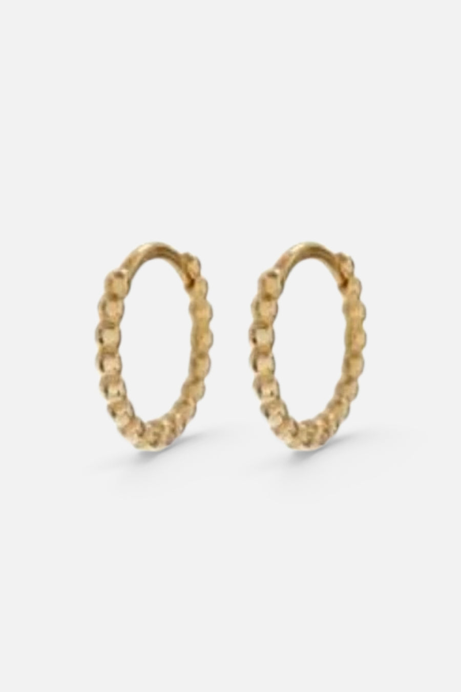 Luv AJ Mini Beaded Huggies Earrings – front view