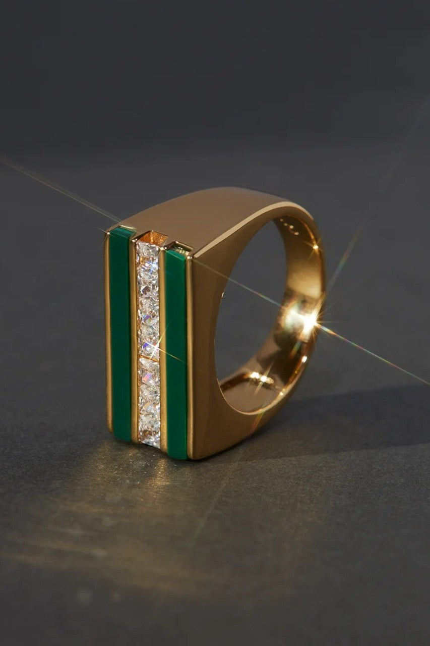 Luv Aj Panini Ring Malachite Gold 8 – back view