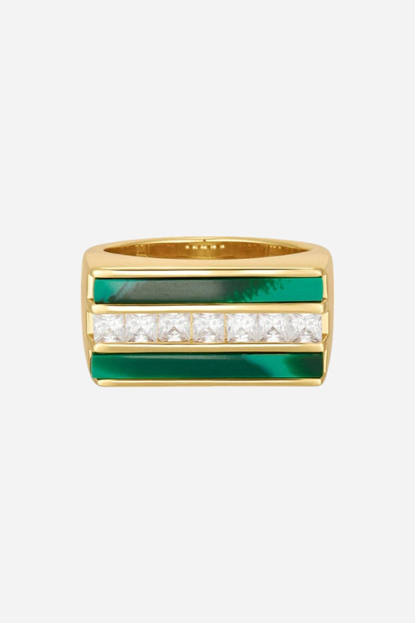 Luv Aj Panini Ring Malachite Gold 8