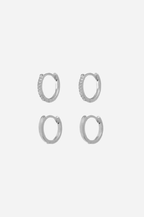 Luv AJ Sorrento Huggie Earrings in Silver