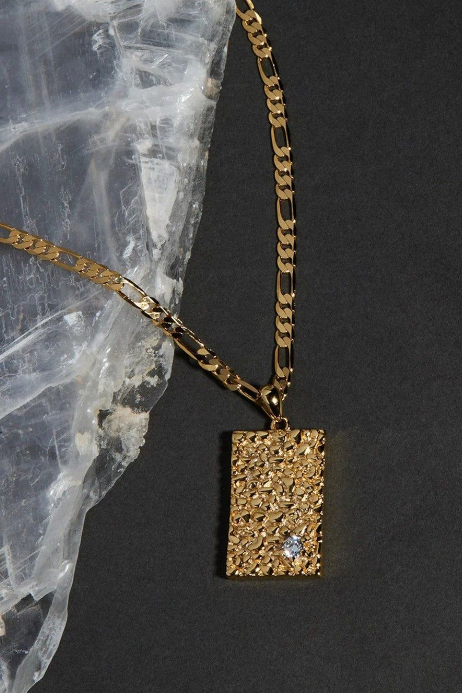 Luv Aj Tunie Tag Necklace Gold – back view