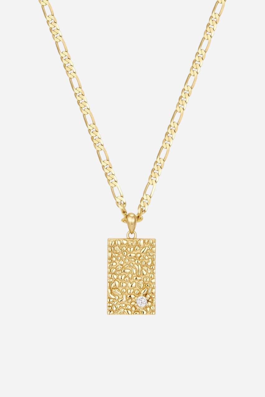 Luv Aj Tunie Tag Necklace Gold – front view