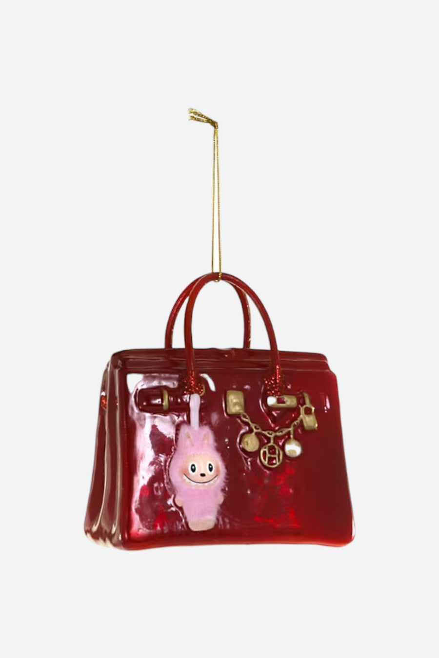 Luxe Bag with Monster Ornament – side view