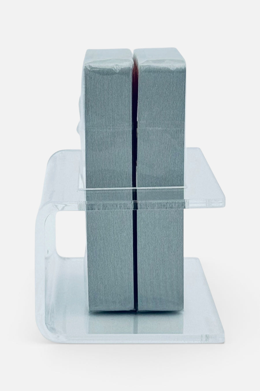Luxe Dominoes El Caddi Double Card Holder in Clear – side view