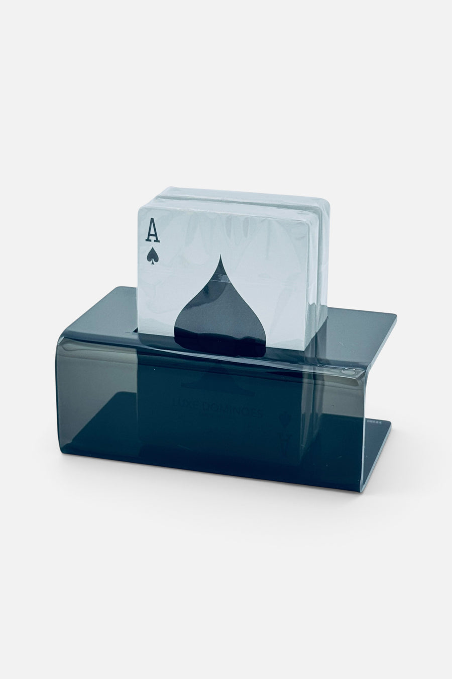 Luxe Dominoes El Caddi Double Card Holder in Smoke – detail