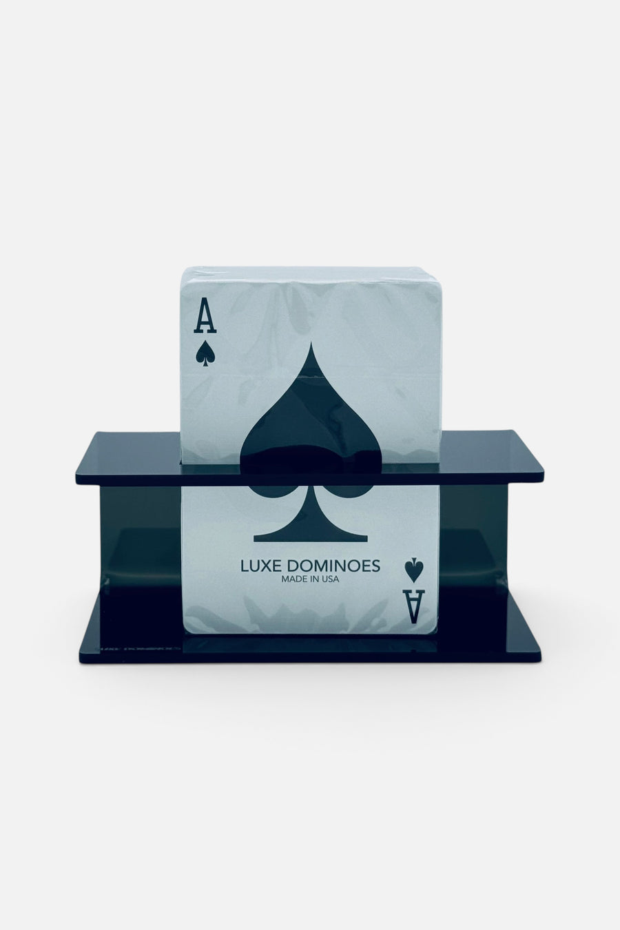 Luxe Dominoes El Caddi Double Card Holder in Smoke – front view