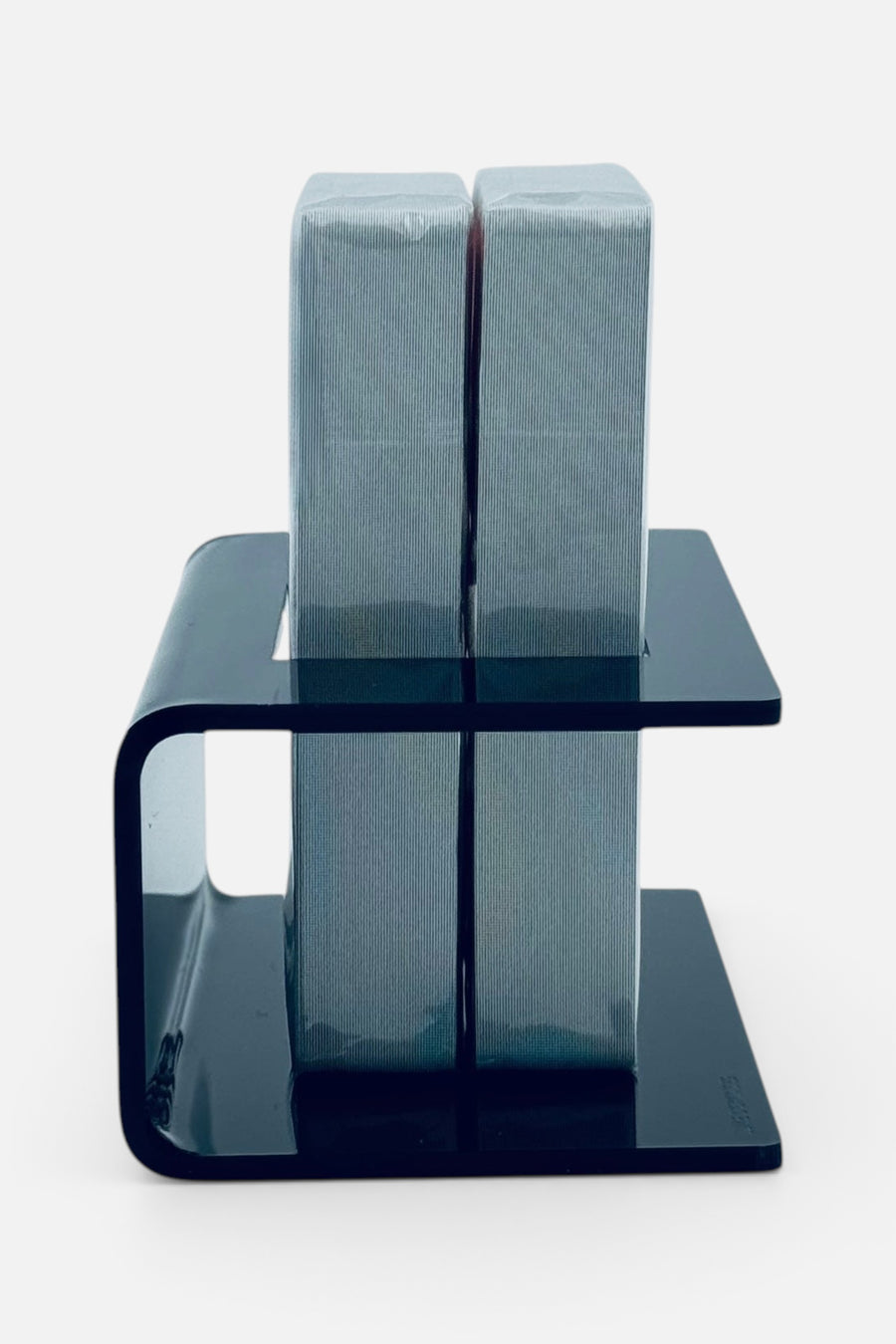 Luxe Dominoes El Caddi Double Card Holder in Smoke – side view