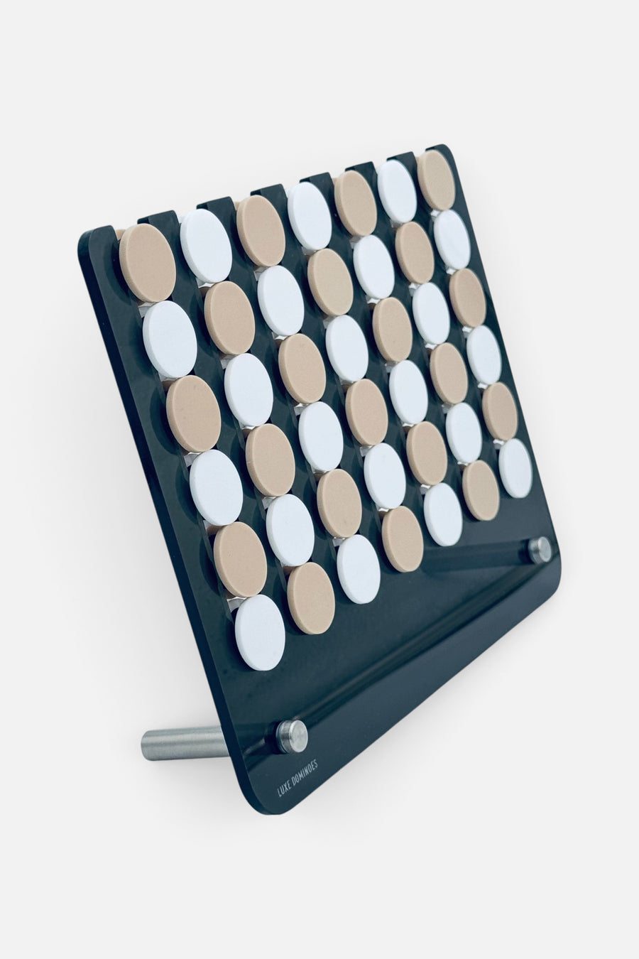 Luxe Dominoes El Cuatro Connect Four in Smoke – front view