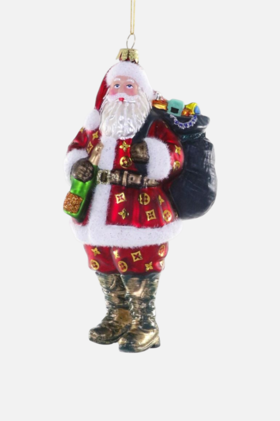 Luxe Santa Ornament – back view