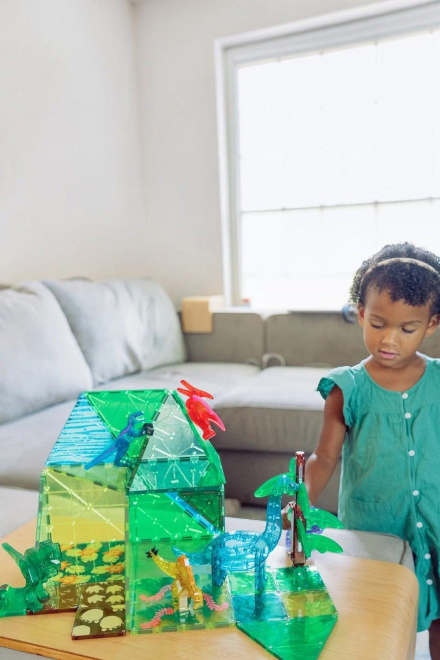 Magna-Tiles Dino World XL 50 Piece Set – back view