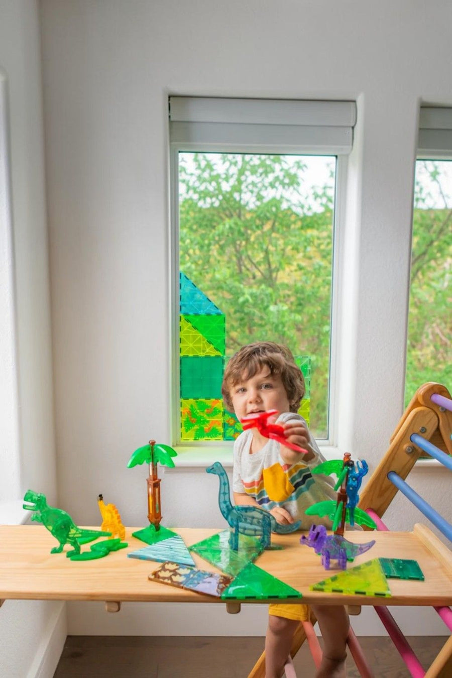 Magna-Tiles Dino World XL 50 Piece Set – side view