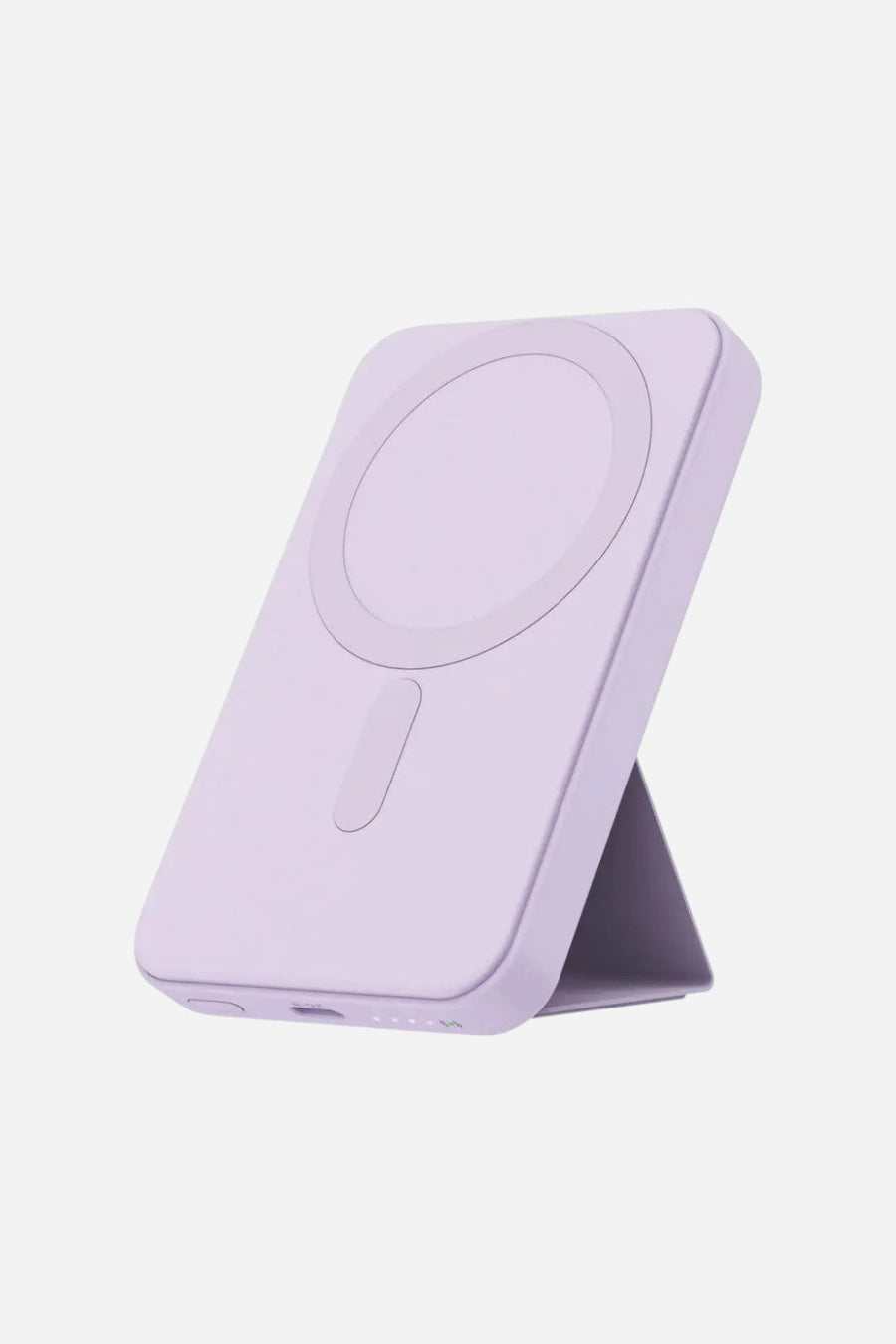 Magnetic Wireless Charging Power Bank with Stand – side view