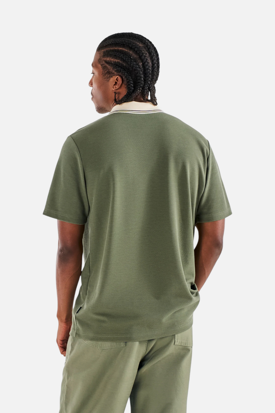 Malbon Fairway Oakwood Polo in Olivine – back view