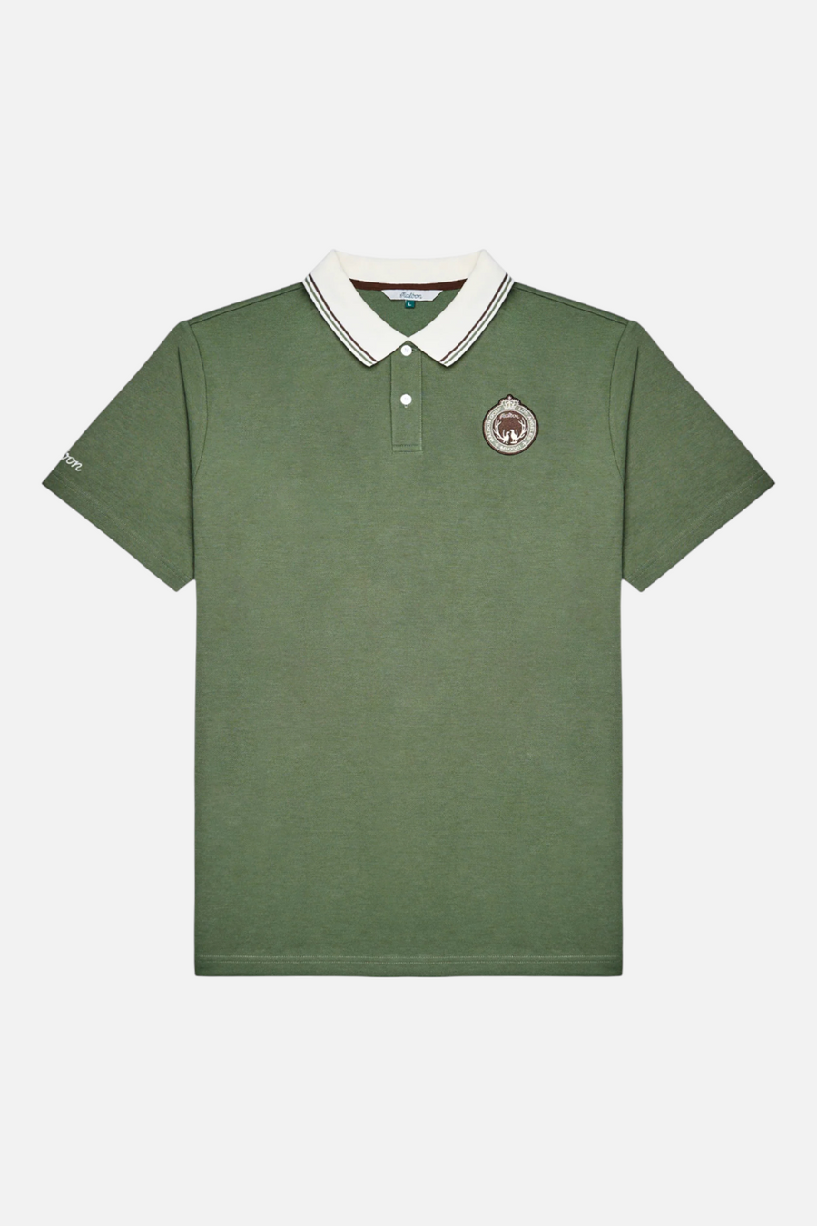 Malbon Fairway Oakwood Polo in Olivine – detail