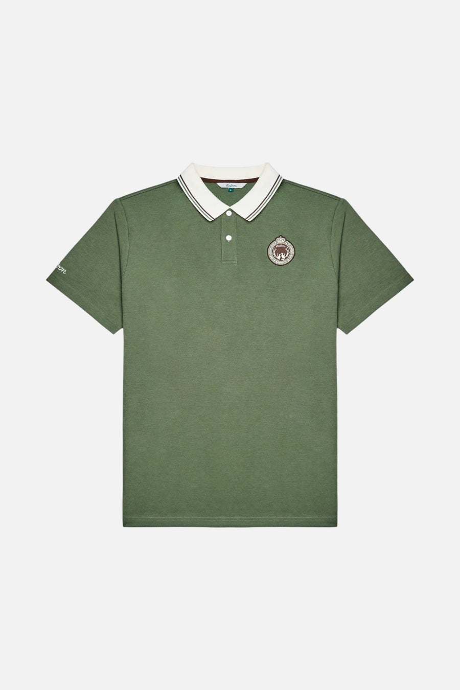 Malbon Fairway Oakwood Polo in Olivine – side view