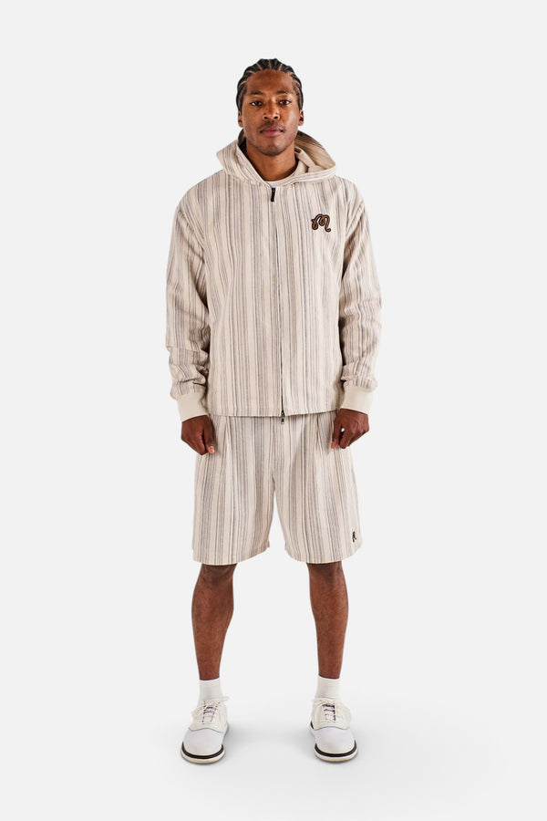 Malbon Golf Arena Jacket in Cream Stripe