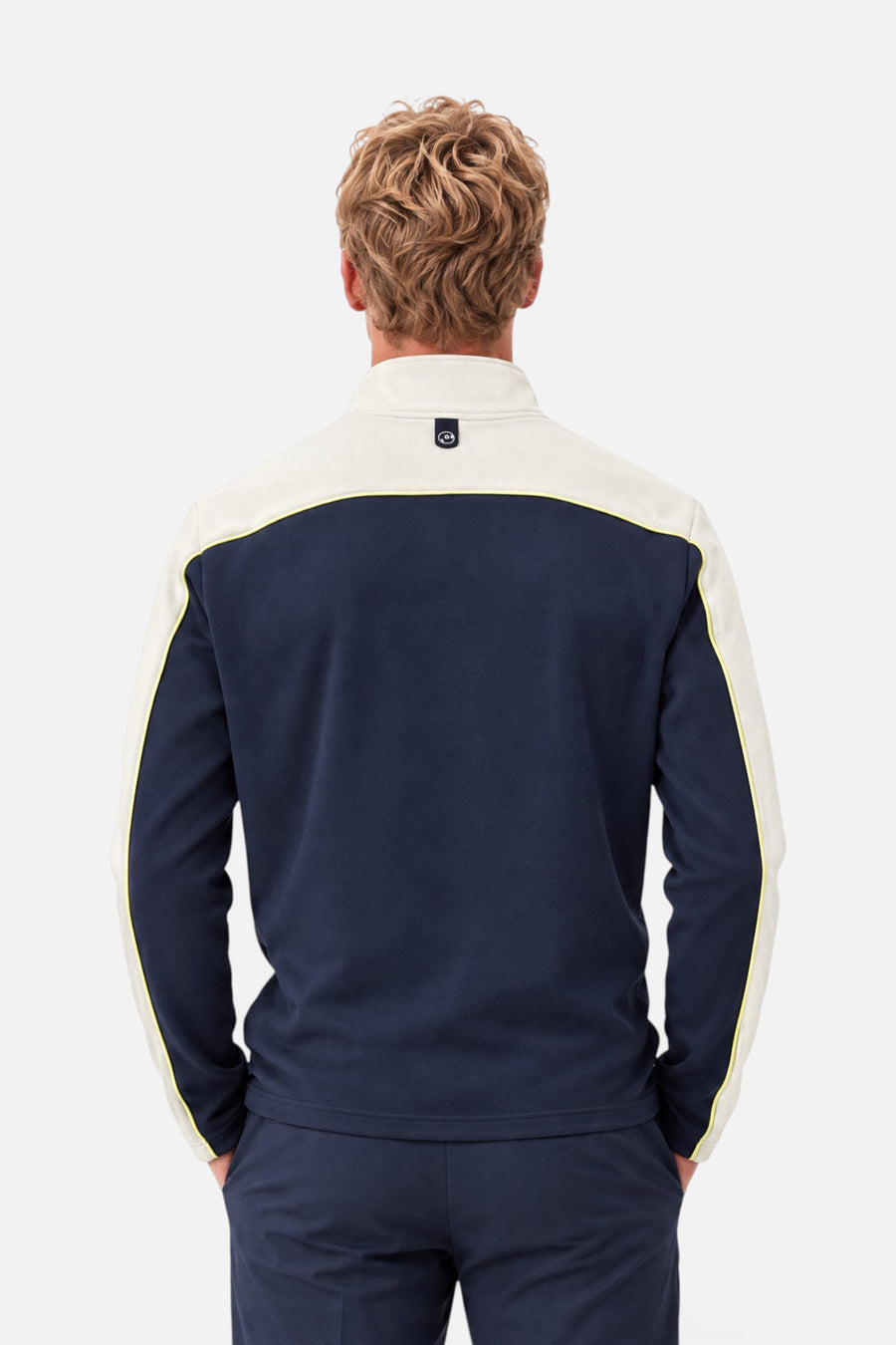 Malbon Golf Aurora 1/4 Zip Mid Layer in Navy – back view