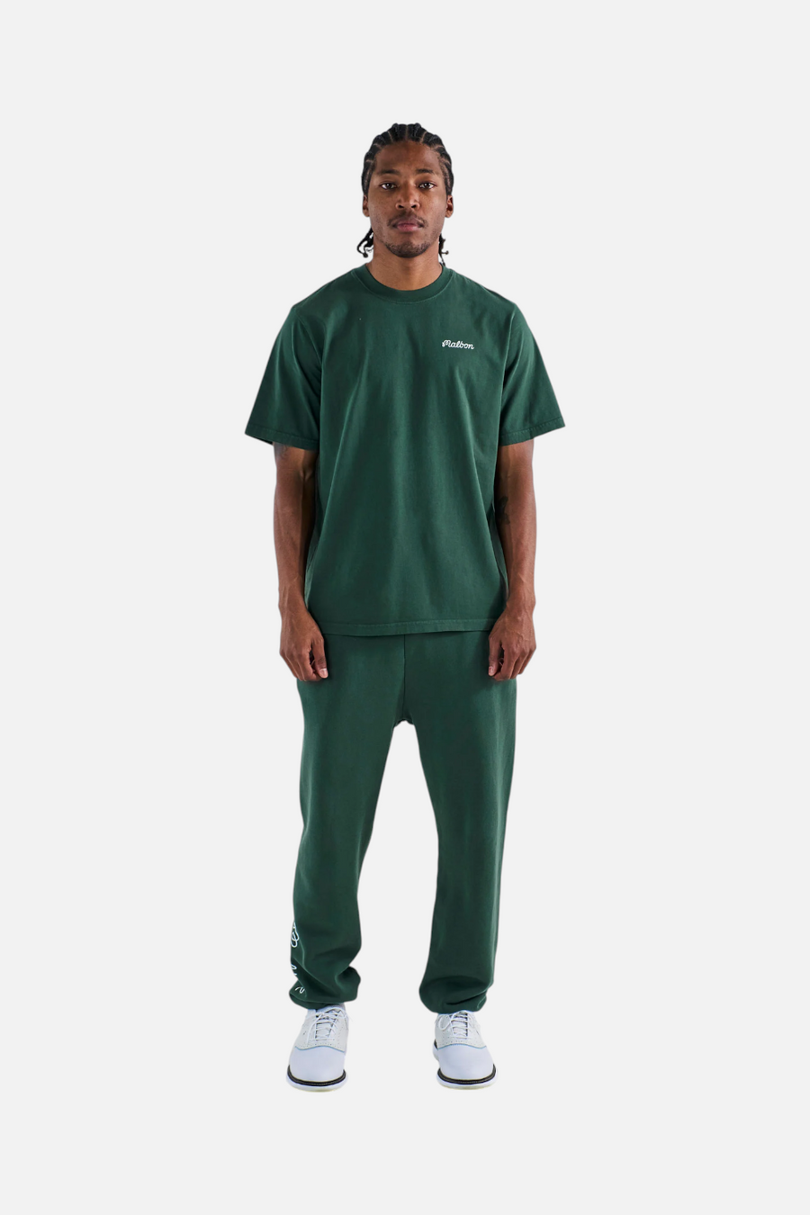 Malbon Golf Bermuda Baldwin Tee in Forest – back view