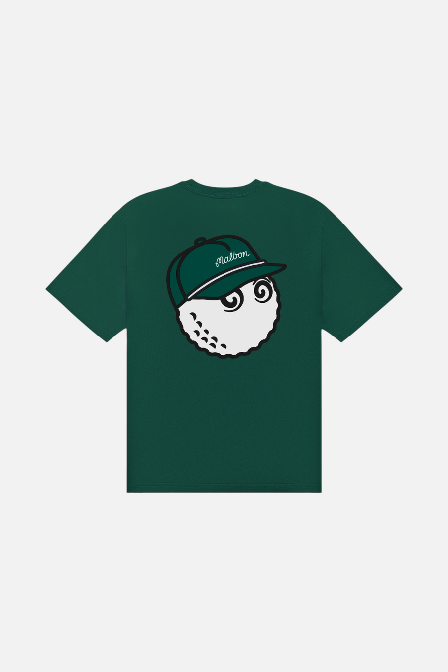 Malbon Golf Bermuda Baldwin Tee in Forest – flat lay