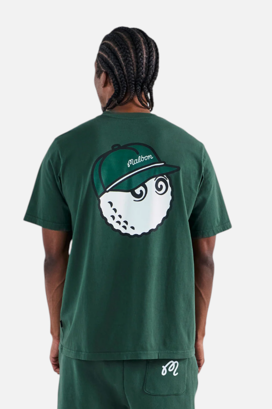 Malbon Golf Bermuda Baldwin Tee in Forest – front view