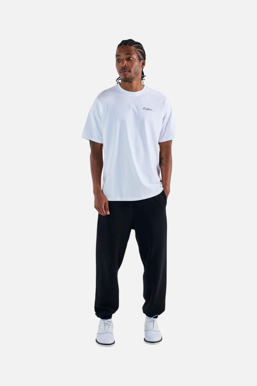 Malbon Golf Bermuda Baldwin Tee in White – back view