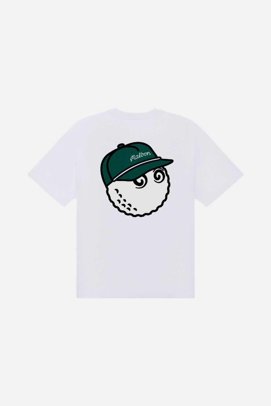 Malbon Golf Bermuda Baldwin Tee in White – flat lay
