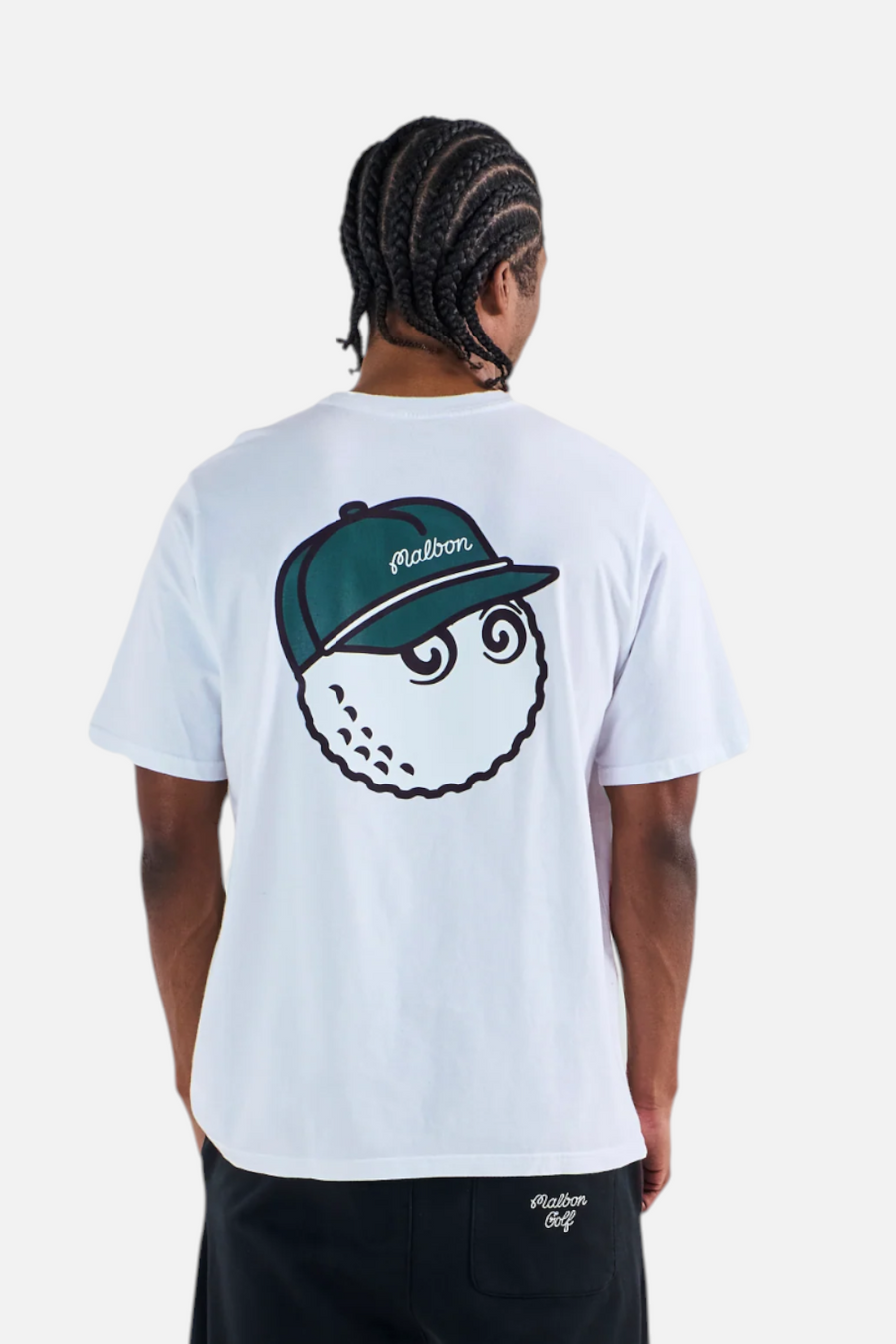 Malbon Golf Bermuda Baldwin Tee in White – front view