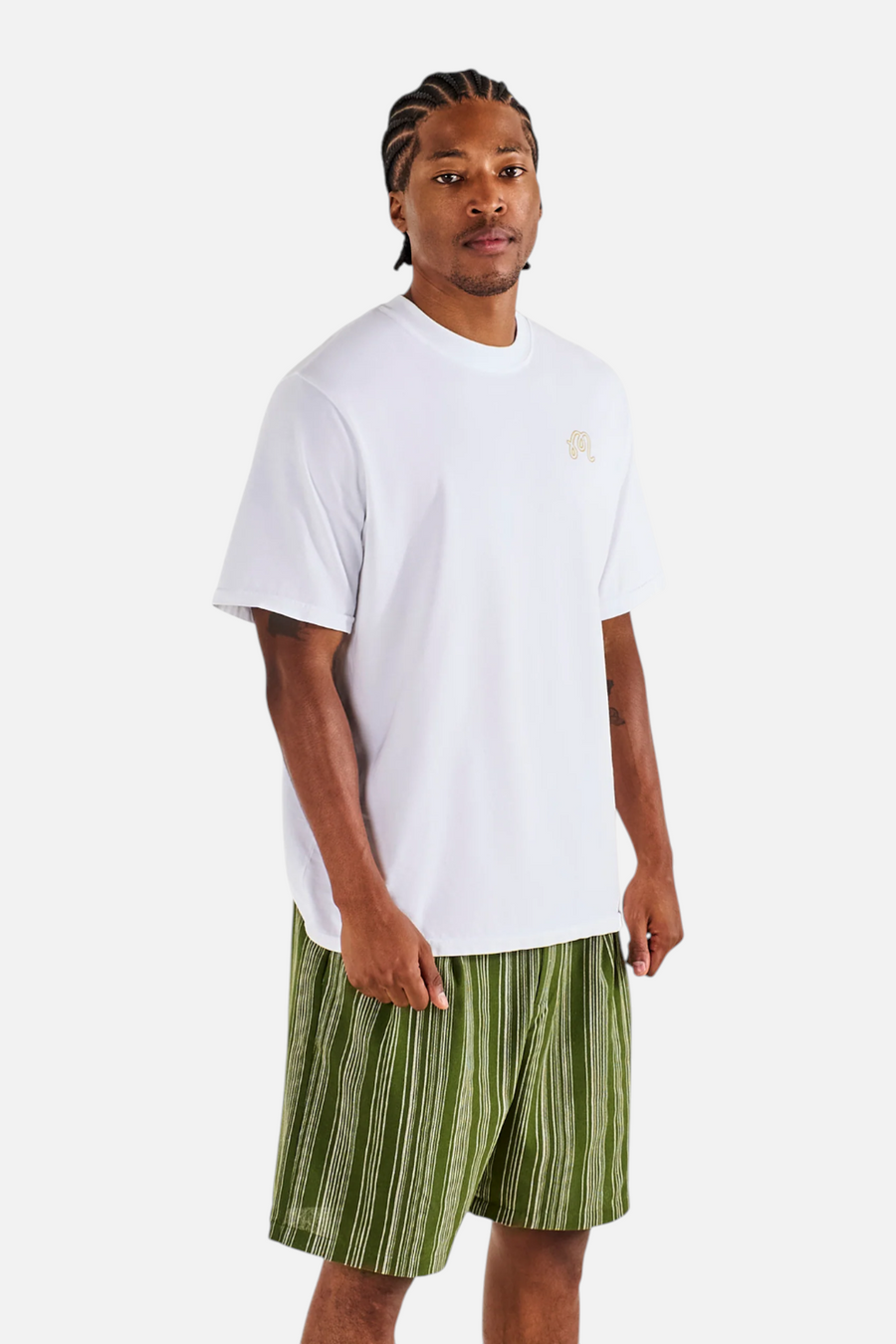 Malbon Golf Bermuda Trinity Tee in White – back view