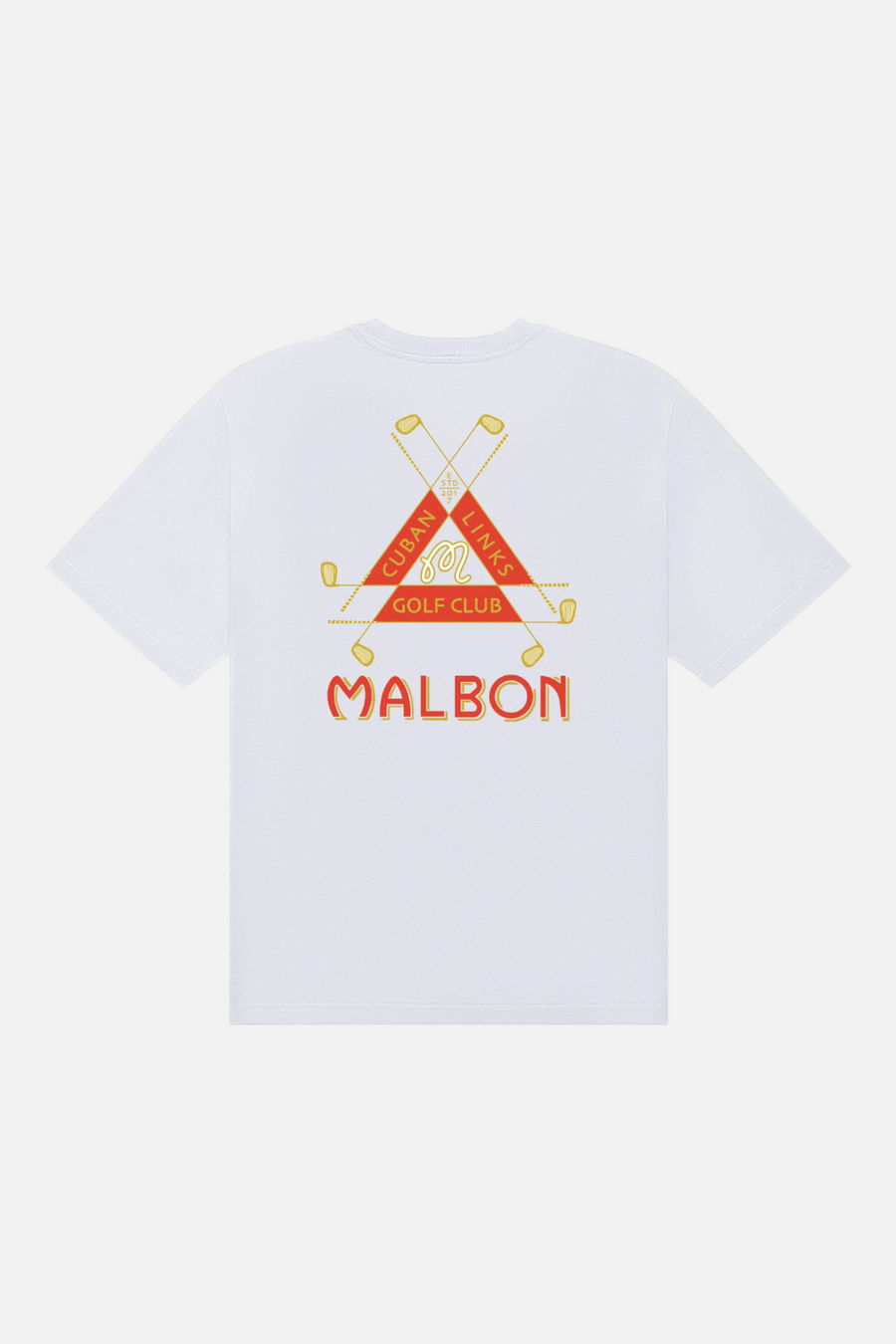 Malbon Golf Bermuda Trinity Tee in White – detail