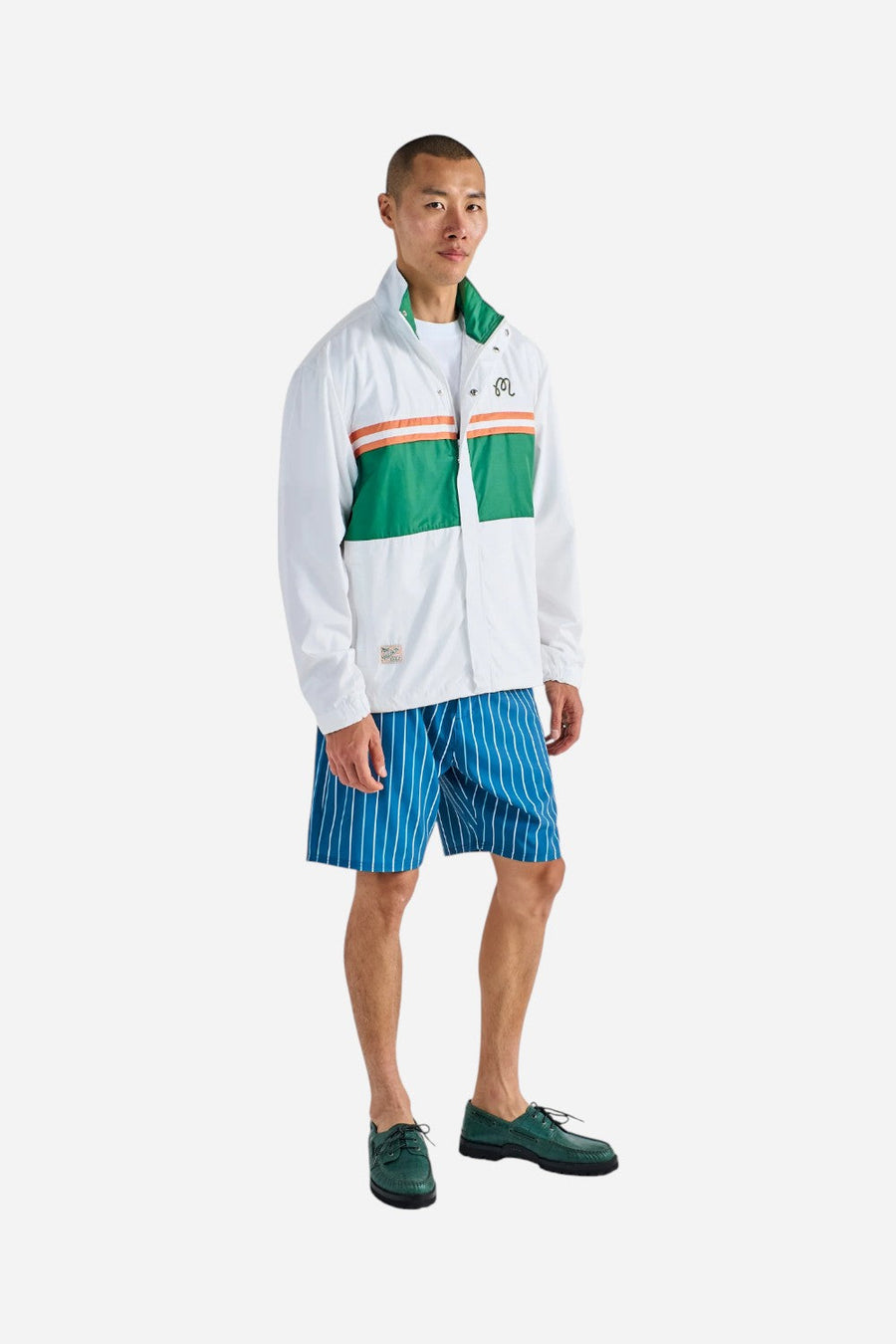 Malbon Golf Costanzo Windbreaker in White – flat lay