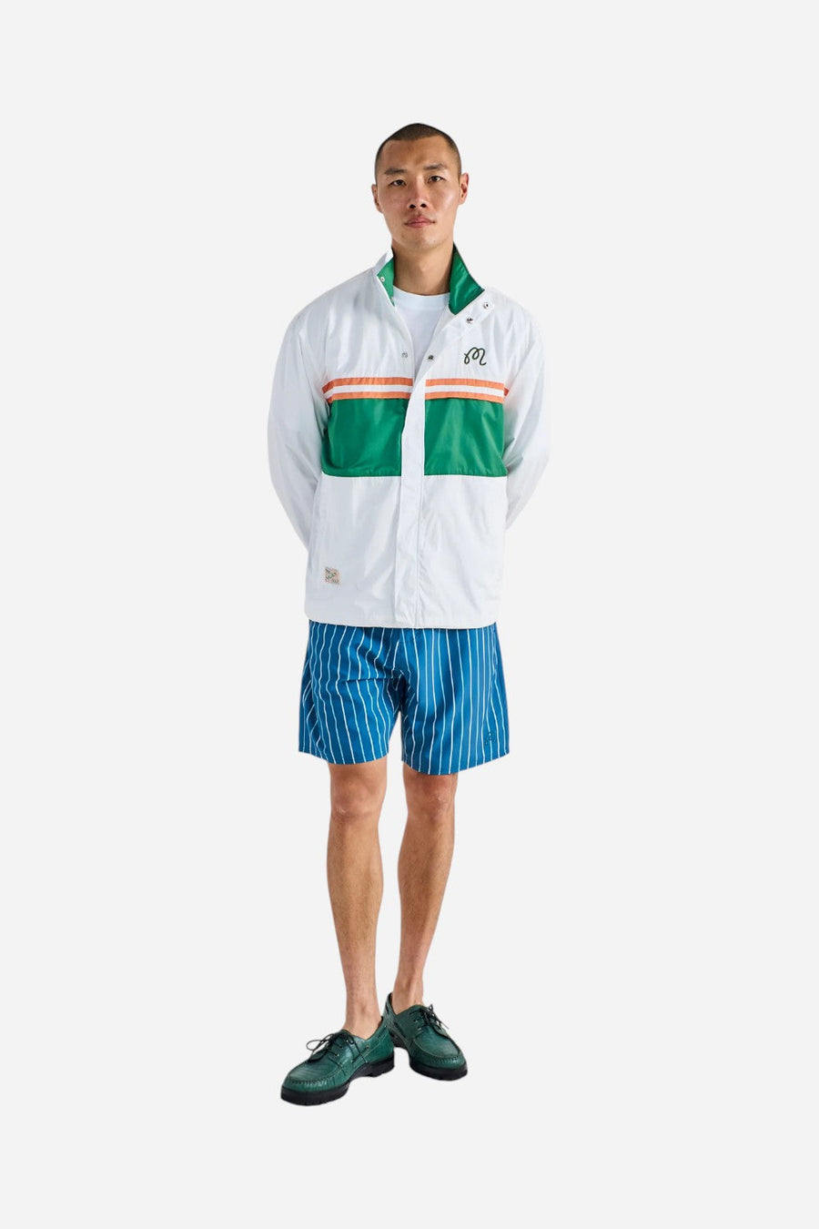 Malbon Golf Costanzo Windbreaker in White – side view