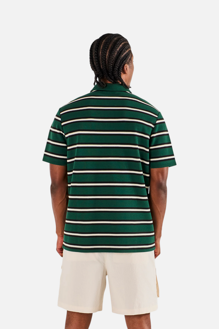 Malbon Golf Fairway Bass Club Polo in Forest Green – flat lay