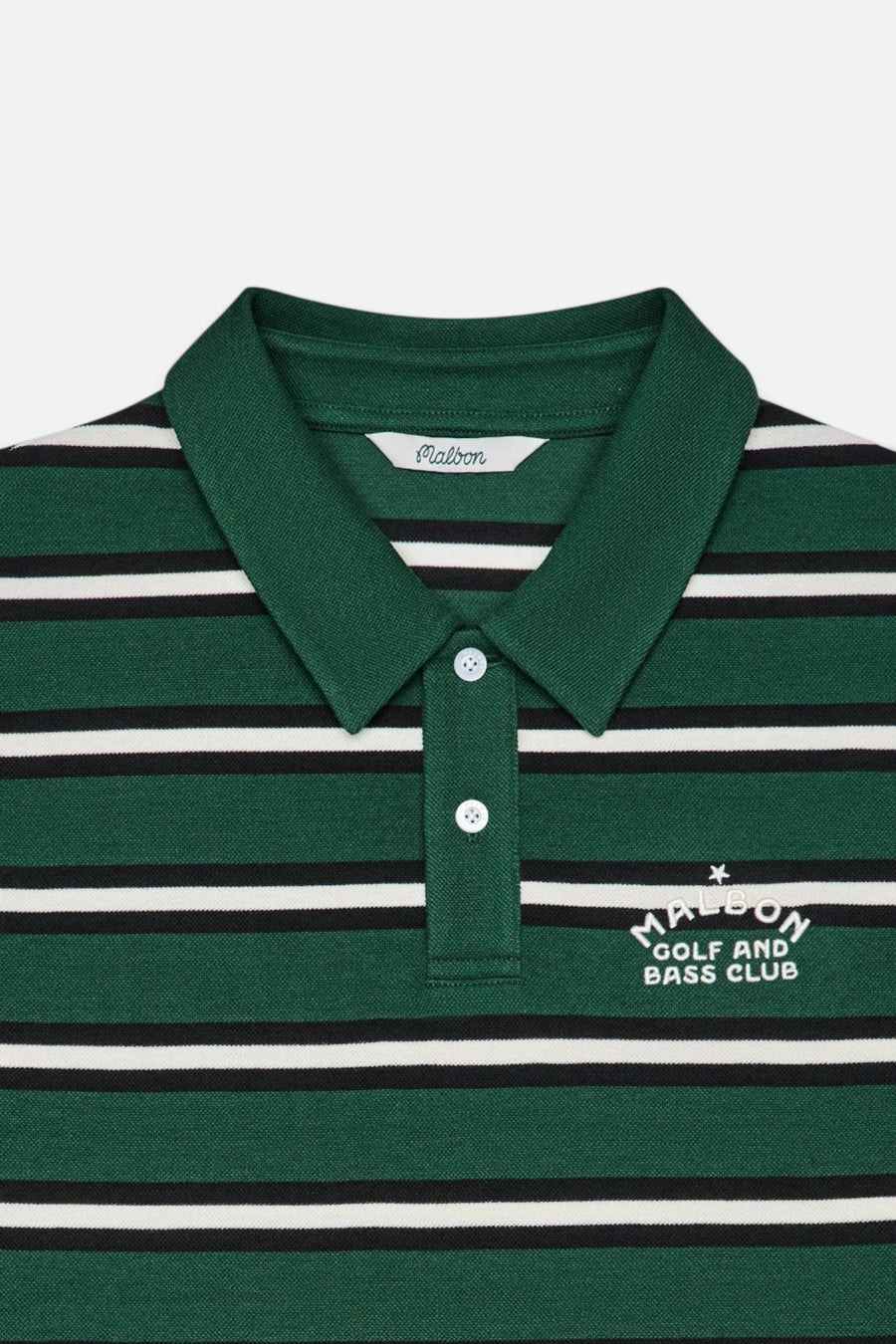 Malbon Golf Fairway Bass Club Polo in Forest Green – side view