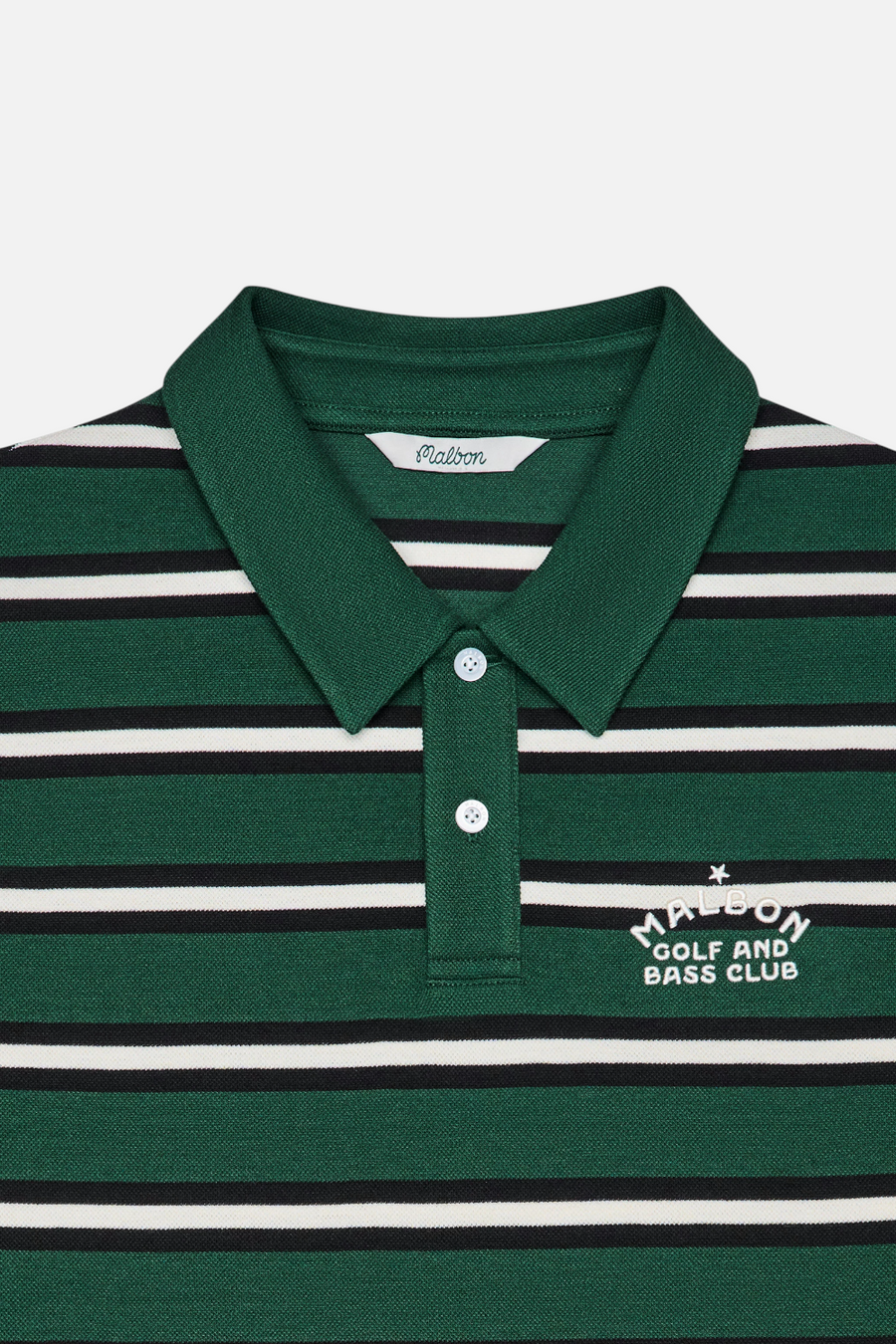 Malbon Golf Fairway Bass Club Polo in Forest Green – side view