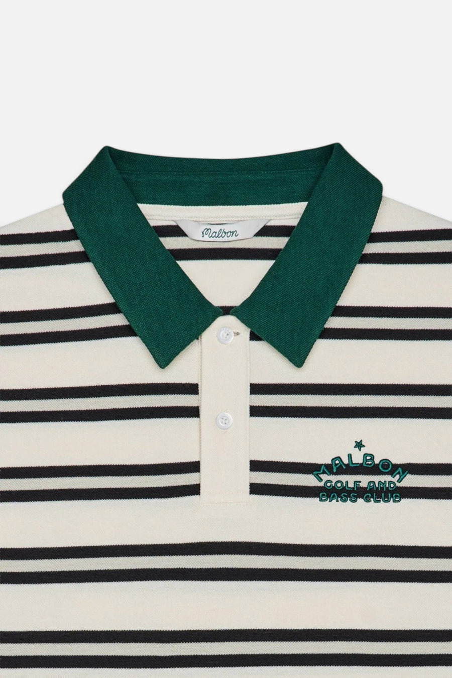 Malbon Golf Fairway Bass Club Polo in Ivory – side view