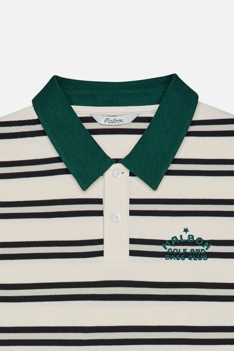 Malbon Golf Fairway Bass Club Polo in Ivory – side view
