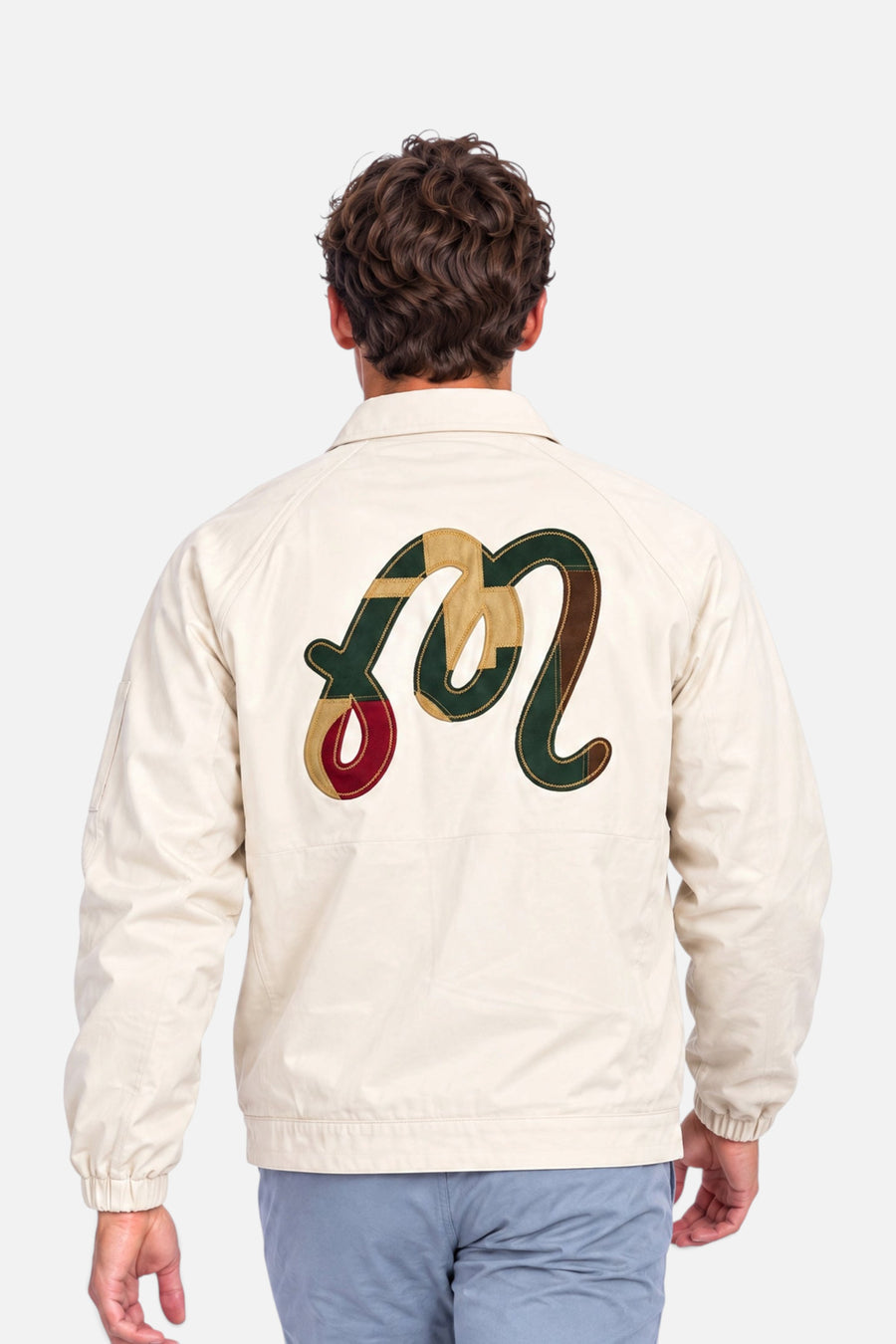 Malbon Golf Field Jacket in Ivory – back view