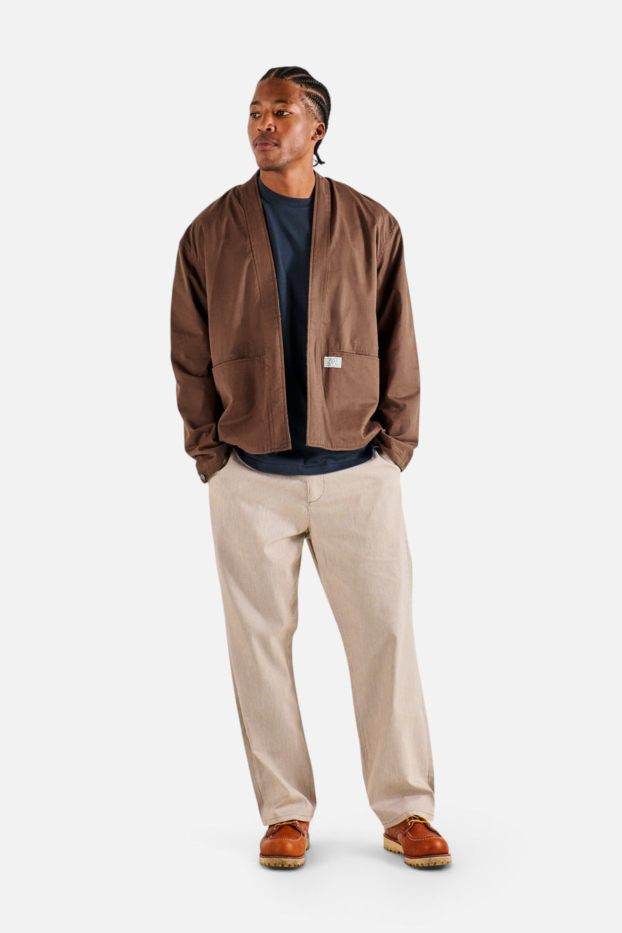 Malbon Golf Grounds Reversible Jacket in Brown – back view